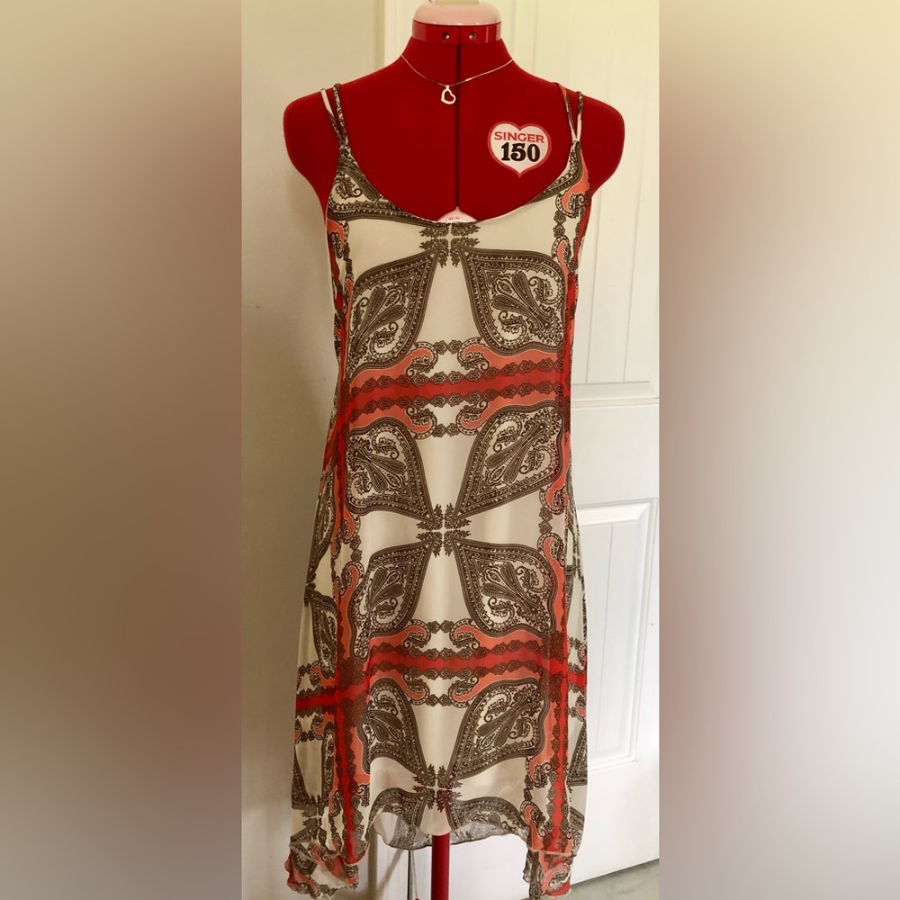 Paisley Printed Open Back Scarf Dress / Sundress